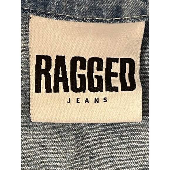 Denim Button-Up Long-Sleeve Mens Shirt By Ragged Jeans In‎ Blue Plaid - Size L - Picture 5 of 8